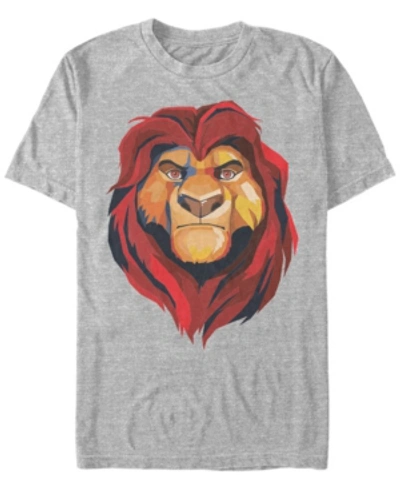 Shop Lion King Disney Men's  Mufasa Geometrics Short Sleeve T-shirt In Athletic H