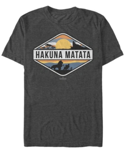 Shop Lion King Disney Men's The  Hakuna Matata Emblem Short Sleeve T-shirt In Charcoal H