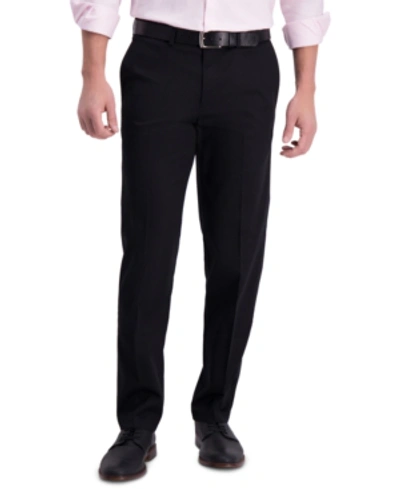 Shop Haggar Men's Iron Free Premium Khaki Straight-fit Flat-front Pant In Black
