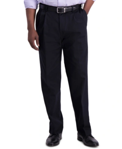 Haggar Mens Flex Waist Relaxed Fit Dress Pants In Black | ModeSens