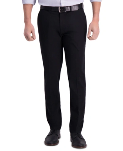 Shop Haggar Men's Iron Free Premium Khaki Slim-fit Flat-front Pant In Black
