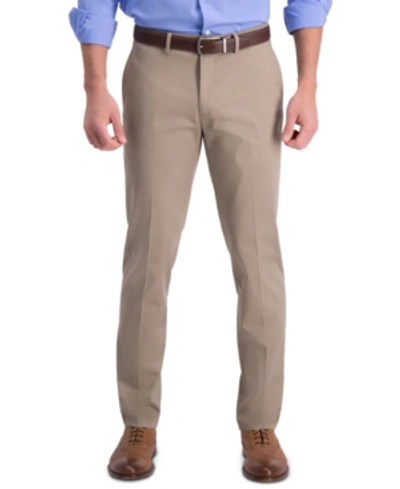 Shop Haggar Men's Iron Free Premium Khaki Slim-fit Flat-front Pant In Med Khaki