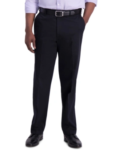 Haggar Cool Right Performance Flex Classic Fit Flat Front Pant In Black