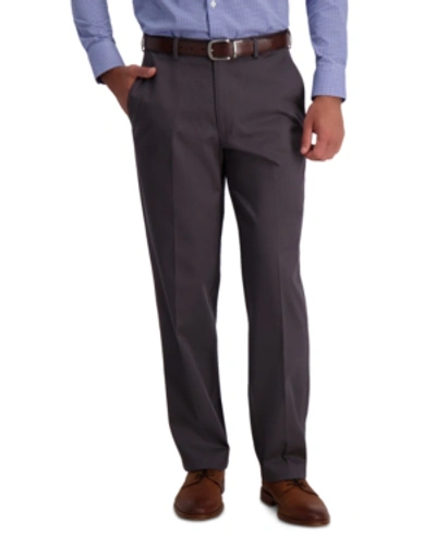 Shop Haggar Men's Iron Free Premium Khaki Classic-fit Flat-front Pant In Dark Grey
