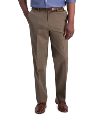 Shop Haggar Men's Iron Free Premium Khaki Classic-fit Flat-front Pant In Toast