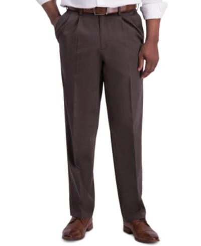 Shop Haggar Men's Iron Free Premium Khaki Classic-fit Pleated Pant In Espresso