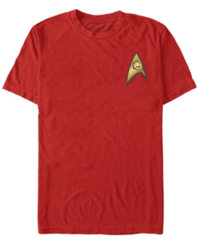 Shop Star Trek Men's The Original Series Engineer Starfleet Insignia Short Sleeve T-shirt In Red