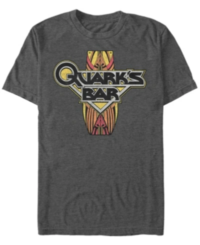 Shop Star Trek Men's Deep Space Nine Quarks Bar Logo Short Sleeve T-shirt In Charcoal H