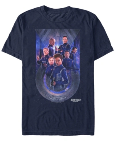 Shop Star Trek Men's Discovery U.s.s. Discovery Starfleet Poster Short Sleeve T-shirt In Navy