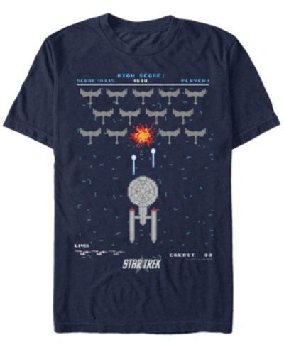 Shop Star Trek Men's The Original Series Pixelated Fighter Short Sleeve T-shirt In Navy