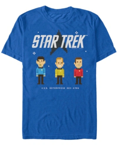Shop Star Trek Men's The Original Series Pixelated Crew Short Sleeve T-shirt In Royal