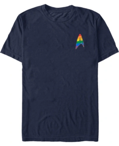 Shop Star Trek Men's Discovery Pride Starfleet Insignia Short Sleeve T-shirt In Navy