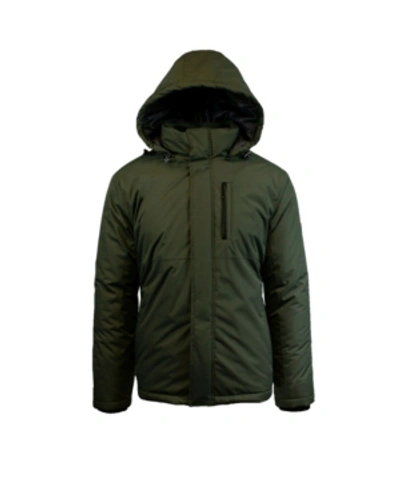 Shop Galaxy By Harvic Spire By Galaxy Men's Heavyweight Presidential Tech Jacket With Detachable Hood In Olive