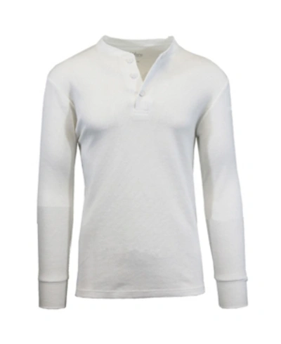 Shop Galaxy By Harvic Men's Long Sleeve Thermal Henley Tee In White