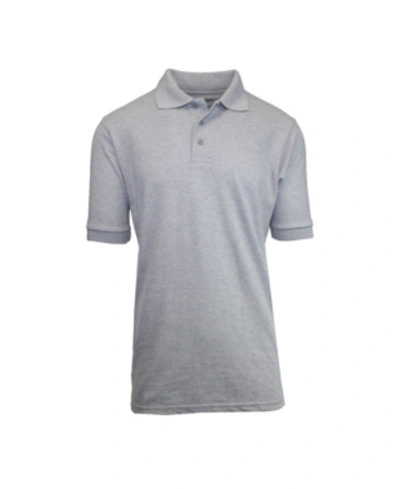 Shop Galaxy By Harvic Men's Short Sleeve Pique Polo Shirts In Heather Gr