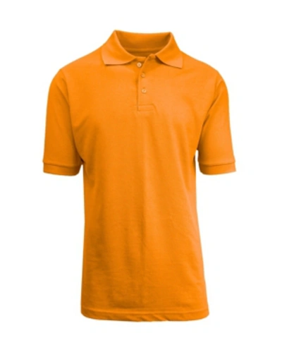 Shop Galaxy By Harvic Men's Short Sleeve Pique Polo Shirts In Orange