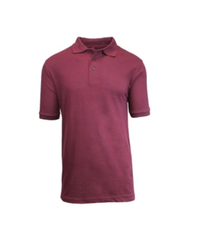 Shop Galaxy By Harvic Men's Short Sleeve Pique Polo Shirts In Burgundy