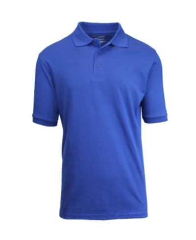 Shop Galaxy By Harvic Men's Short Sleeve Pique Polo Shirts In Royal