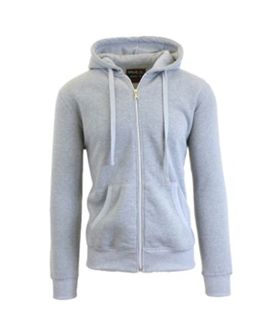 Shop Galaxy By Harvic Men's Full Zip Fleece Hooded Sweatshirt In Heather Gray