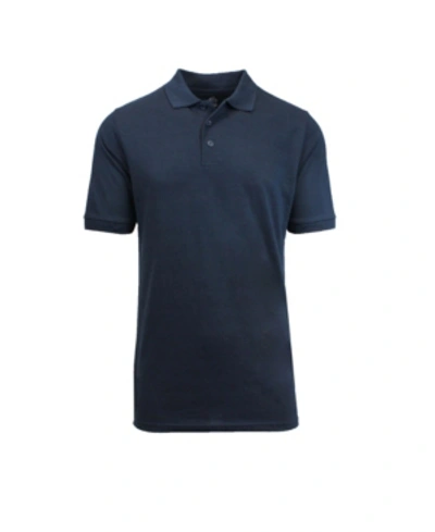 Shop Galaxy By Harvic Men's Short Sleeve Pique Polo Shirts In Navy