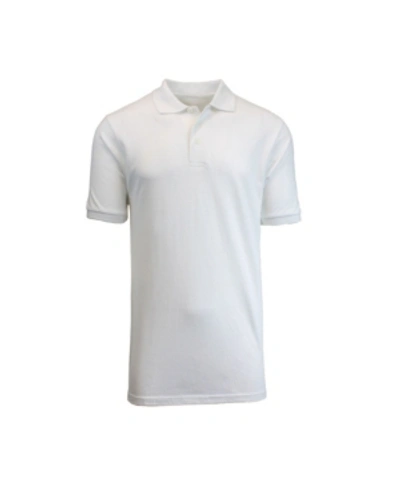 Shop Galaxy By Harvic Men's Short Sleeve Pique Polo Shirts In White