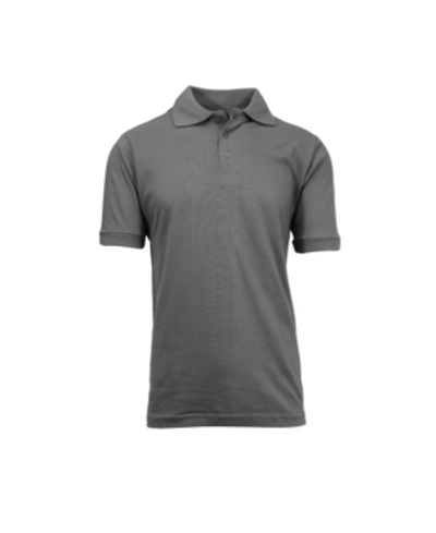 Shop Galaxy By Harvic Men's Short Sleeve Pique Polo Shirts In Charcoal