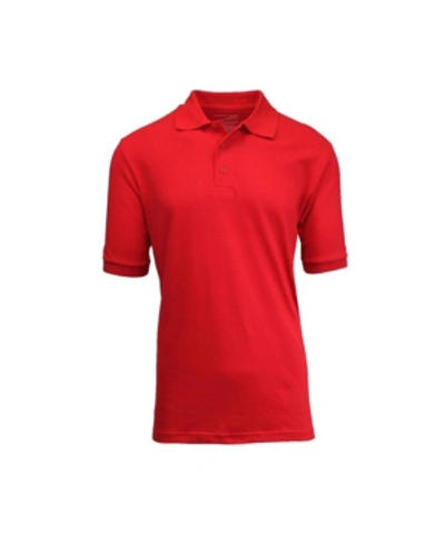 Shop Galaxy By Harvic Men's Short Sleeve Pique Polo Shirts In Red