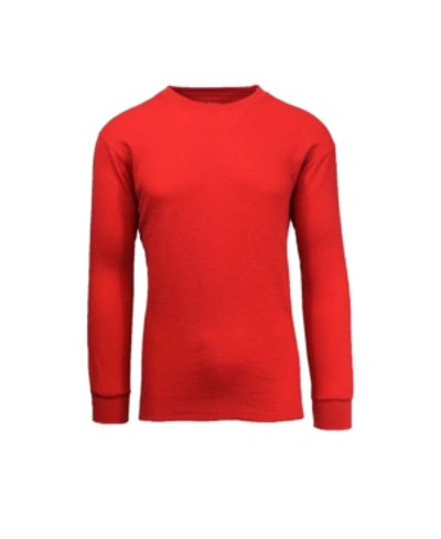 Shop Galaxy By Harvic Men's Waffle Knit Thermal Shirt In Red