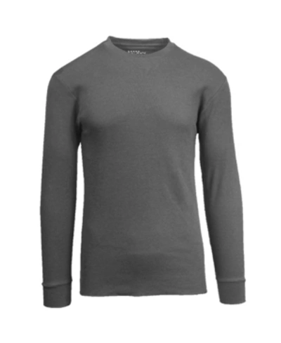 Shop Galaxy By Harvic Men's Waffle Knit Thermal Shirt In Charcoal