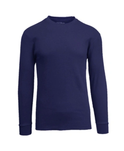 Shop Galaxy By Harvic Men's Waffle Knit Thermal Shirt In Navy