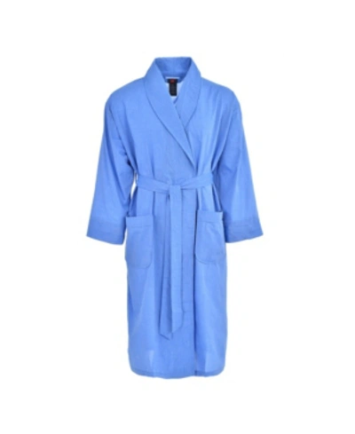 Shop Hanes Platinum Hanes Men's Big And Tall Woven Shawl Robe In Blue