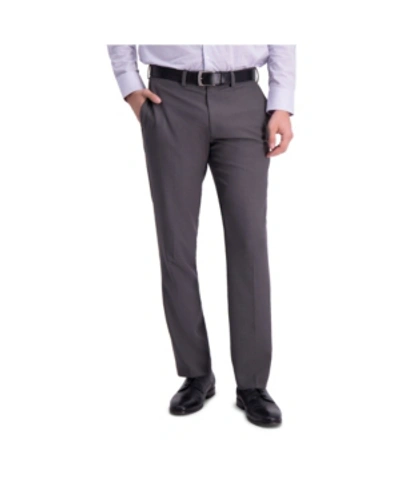 Shop Louis Raphael Comfort Stretch Stria Slim Fit Flat Front Dress Pant In Dark Gray