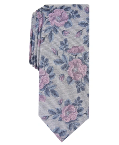 Shop Bar Iii Men's Fairmont Skinny Floral Tie, Created For Macy's In Pink
