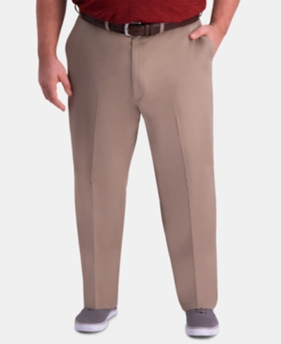 Shop Haggar Men's Big & Tall Classic-fit Khaki Pants In Med Khaki