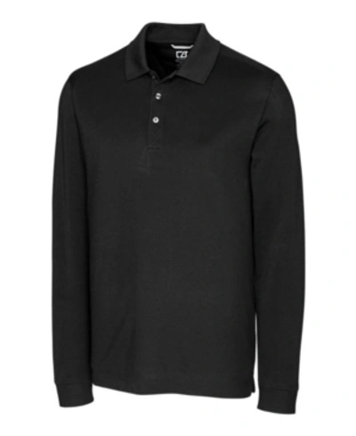 Shop Cutter & Buck Men's Advantage Long Sleeve Polo In Black