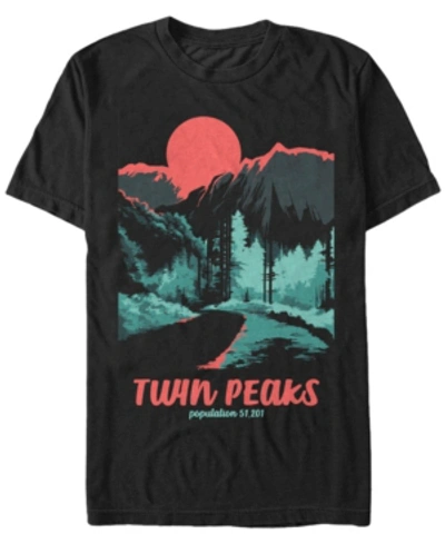 Shop Twin Peaks Men's Tonal Color Pop Park Short Sleeve T-shirt In Black