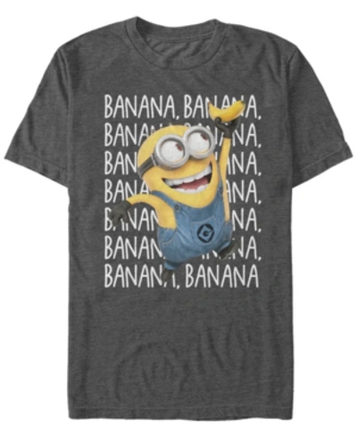 Shop Minions Illumination Men's Despicable Me Bananas Short Sleeve T-shirt In Charcoal Heather