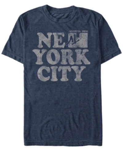 Shop Mtv Men's New York City Logo Short Sleeve T-shirts In Navy Heath