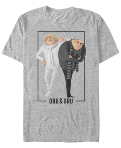 Shop Minions Illumination Men's Despicable Me 3 Dru And Gru Brothers Short Sleeve T-shirt In Athletic H