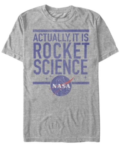 Shop Nasa Men's Actually It Is Rocket Science Short Sleeve T-shirt In Athletic H