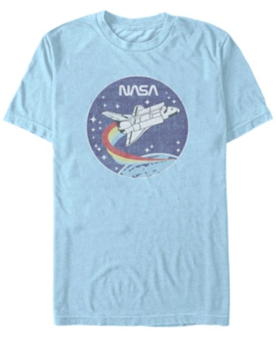 Shop Nasa Men's Cloud Burst Logo Short Sleeve T-shirt In Light Blue