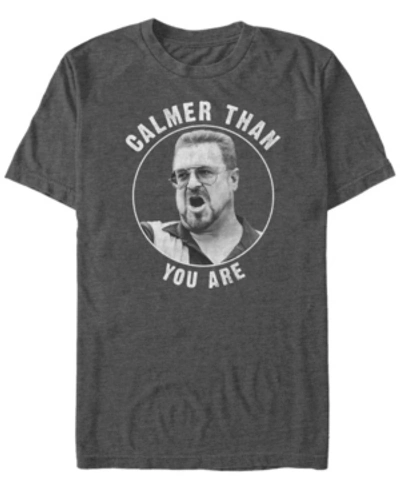 The Big Lebowski Men's Walter Calmer Than You Are Short Sleeve T-shirt In Charcoal H