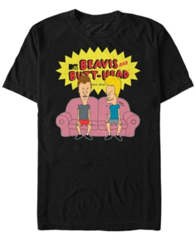 Shop Beavis And Butthead Mtv Men's The Couch Life Logo Short Sleeve T-shirt In Black