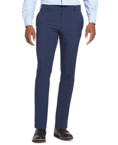 Shop Van Heusen Men's Flex 3 Slim-fit 4-way Performance Stretch Non-iron Flat-front Dress Pants In Blue Barge