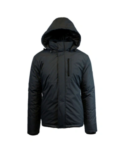 Shop Galaxy By Harvic Spire By Galaxy Men's Heavyweight Presidential Tech Jacket With Detachable Hood In Black