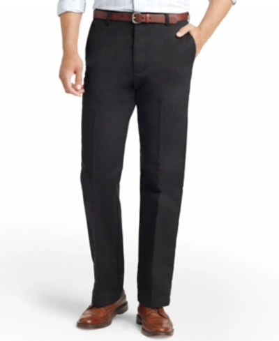 Shop Izod Men's American Straight-fit Flat Front Chino Pants In Black