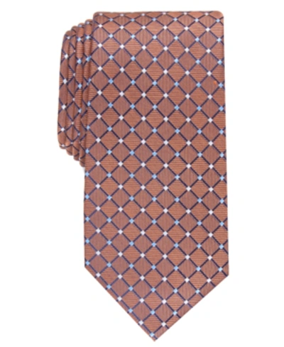Shop Club Room Men's Classic Grid Tie, Created For Macy's In Orange