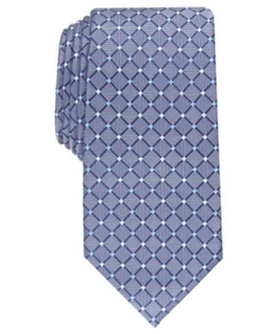 Shop Club Room Men's Classic Grid Tie, Created For Macy's In Steel