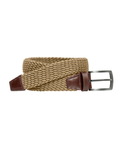 Shop Johnston & Murphy Men's Stretch Knit Belt In Tan