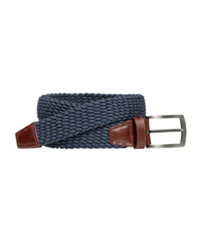 Shop Johnston & Murphy Men's Stretch Knit Belt In Navy